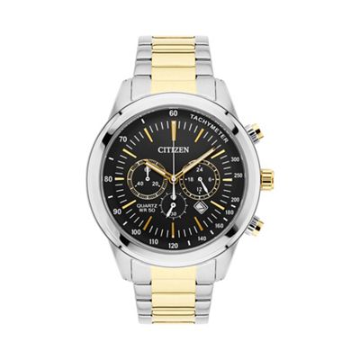 Mens Two tone bracelet stainless steel chronograph watch an8154-55h